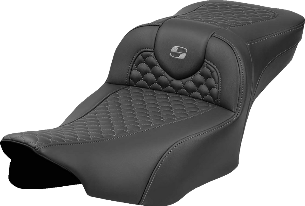 SADDLEMEN Roadsofa™ Extended Reach Seat with Dragon Scale Stitch - Dark Gray, Part #823-07-20902