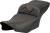 SADDLEMEN Roadsofa™ Extended Reach Seat with Dragon Scale Stitching for FLT/FLH 2023-2024, Part 823-07-20903