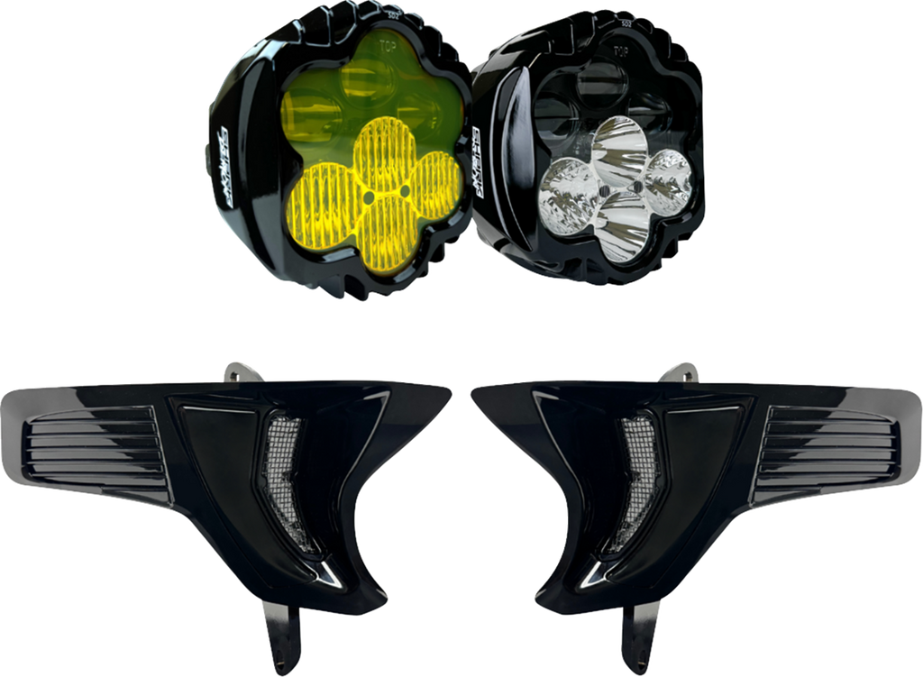 CUSTOM DYNAMICS Shark Demon® 2 Headlight and Fog Light Kit with Speed Plates - Part No. SD2-23-RG-YW