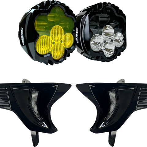 CUSTOM DYNAMICS Shark Demon® 2 Headlight and Fog Light Kit with Speed Plates - Part No. SD2-23-RG-YW