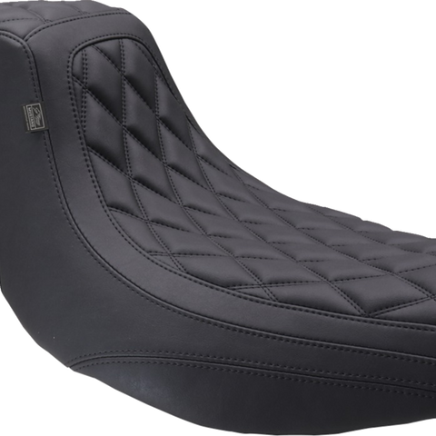 MUSTANG One Piece 2-Up Squareback Seat with Double Diamond Stitch - Black Stitch for FLH/FLT '97-'07 Part 78807
