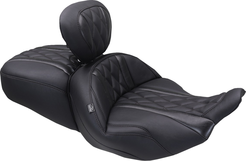 MUSTANG Deluxe One-Piece 2-Up Seat with Diamond Pattern for FLT/FLH 2023-2025 | Part Number 89411