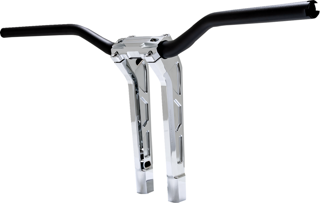 PERFORMANCE MACHINE (PM) Phatbar & Riser Kit - Internal Wiring/Gauge Mount Holes - 11-1/2" - Chrome 0208-2197M-CH