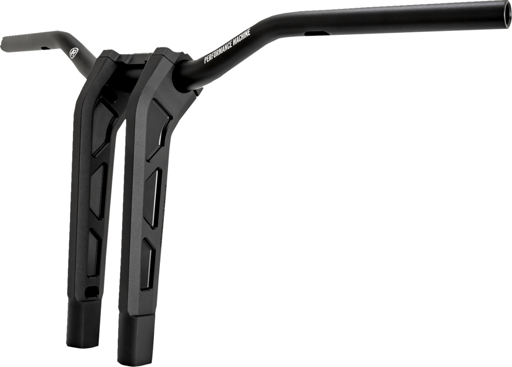 PERFORMANCE MACHINE (PM) Phatbar & Riser Kit - Internal Wiring/Gauge Mount Holes - 11-1/2" - Black Ops 0208-2197M-SMB