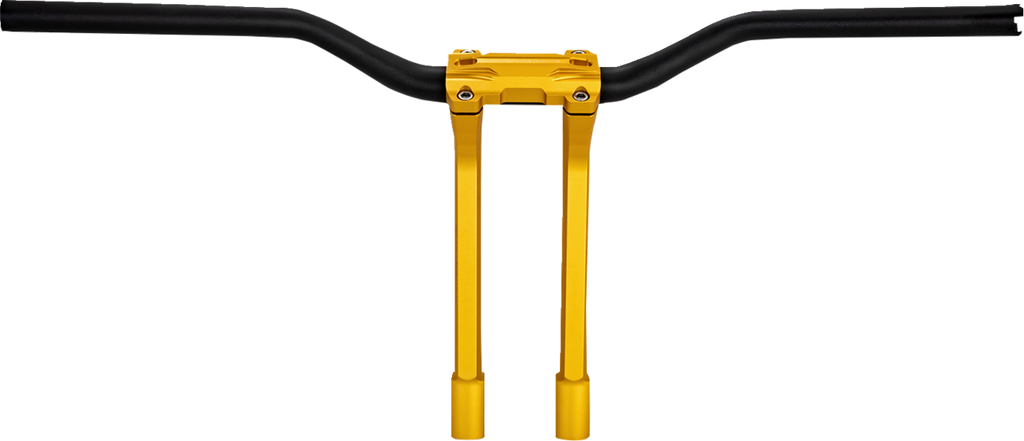 PERFORMANCE MACHINE (PM) Phatbar & Riser Kit - Internal Wiring/Gauge Mount Holes - 11-1/2" - Gold Ops 0208-2197M-SMG