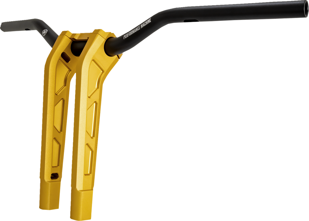 PERFORMANCE MACHINE (PM) Phatbar & Riser Kit - Internal Wiring/Gauge Mount Holes - 11-1/2" - Gold Ops 0208-2197M-SMG