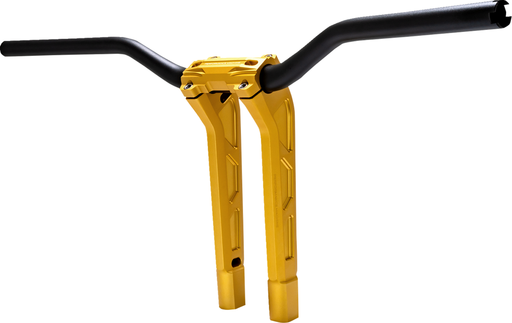 PERFORMANCE MACHINE (PM) Phatbar & Riser Kit - Internal Wiring/Gauge Mount Holes - 11-1/2" - Gold Ops 0208-2197M-SMG
