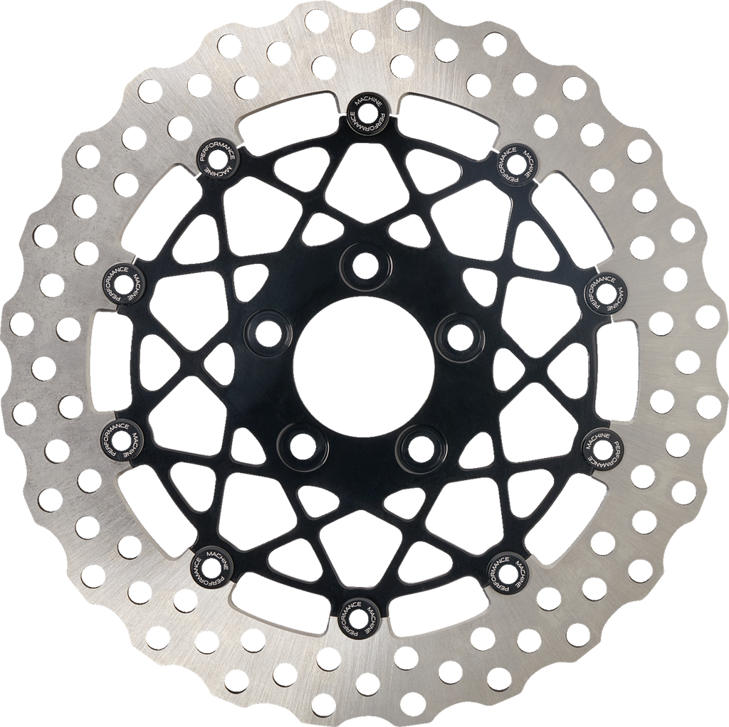 PERFORMANCE MACHINE (PM) Disc Carr Speedstar Front Brake Rotor 320 mm x 0.20 in - Black Anodized, Part #0133-2608S-B