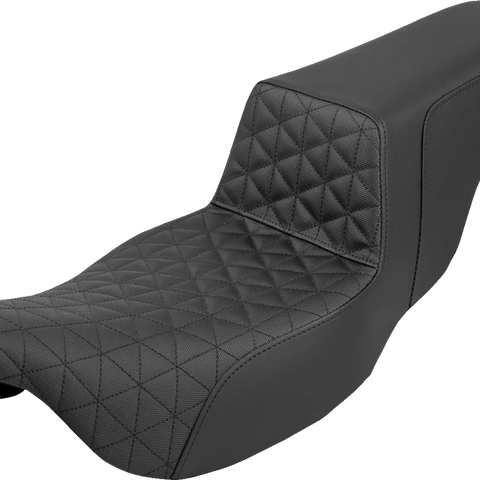 SADDLEMEN Extended Reach Step-Up Seat - Tri-Gripper - Black - FLH/FLT '08-'24 808-07B-180