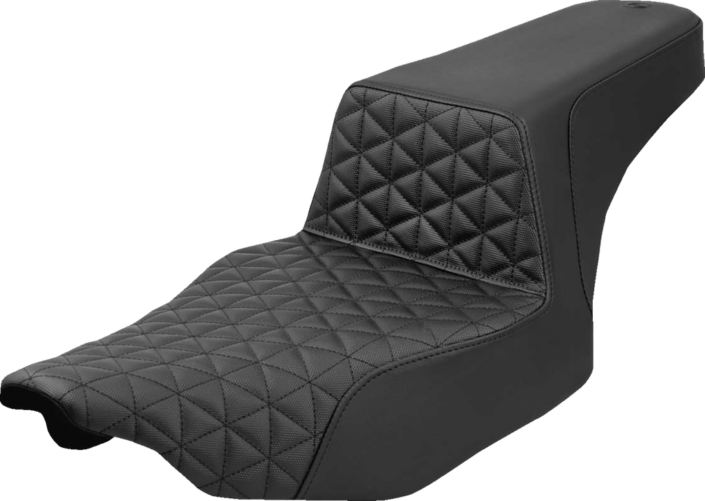 SADDLEMEN Extended Step-Up Seat with Tri-Gripper Pattern for Harley FLH/FLT 2023-2025, Part No. 823-07-180