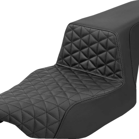 SADDLEMEN Extended Step-Up Seat with Tri-Gripper Pattern for Harley FLH/FLT 2023-2025, Part No. 823-07-180