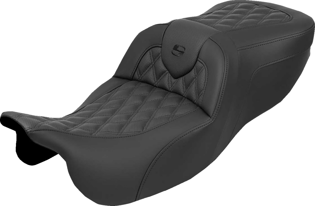 SADDLEMEN Roadsofa™ Seat Without Backrest for FLRT/FLTRT 2015-2025 - Lattice Stitch, Part 815-07-182