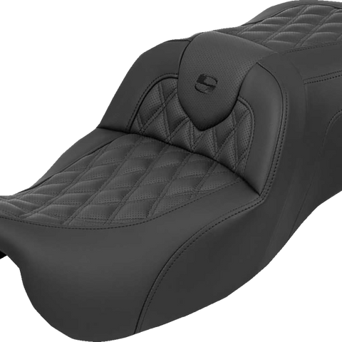 SADDLEMEN Roadsofa™ Seat Without Backrest for FLRT/FLTRT 2015-2025 - Lattice Stitch, Part 815-07-182