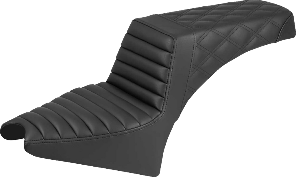 SADDLEMEN Step-Up Seat - Front Tuck-n-Roll/Rear Lattice Stitch - Black - Indian Scout '25 I25-33-176