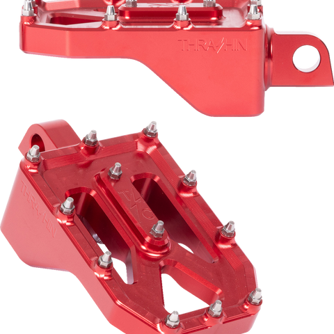 THRASHIN SUPPLY CO. Aggressor Footpegs - Rear- Red TSC-2022-2-D