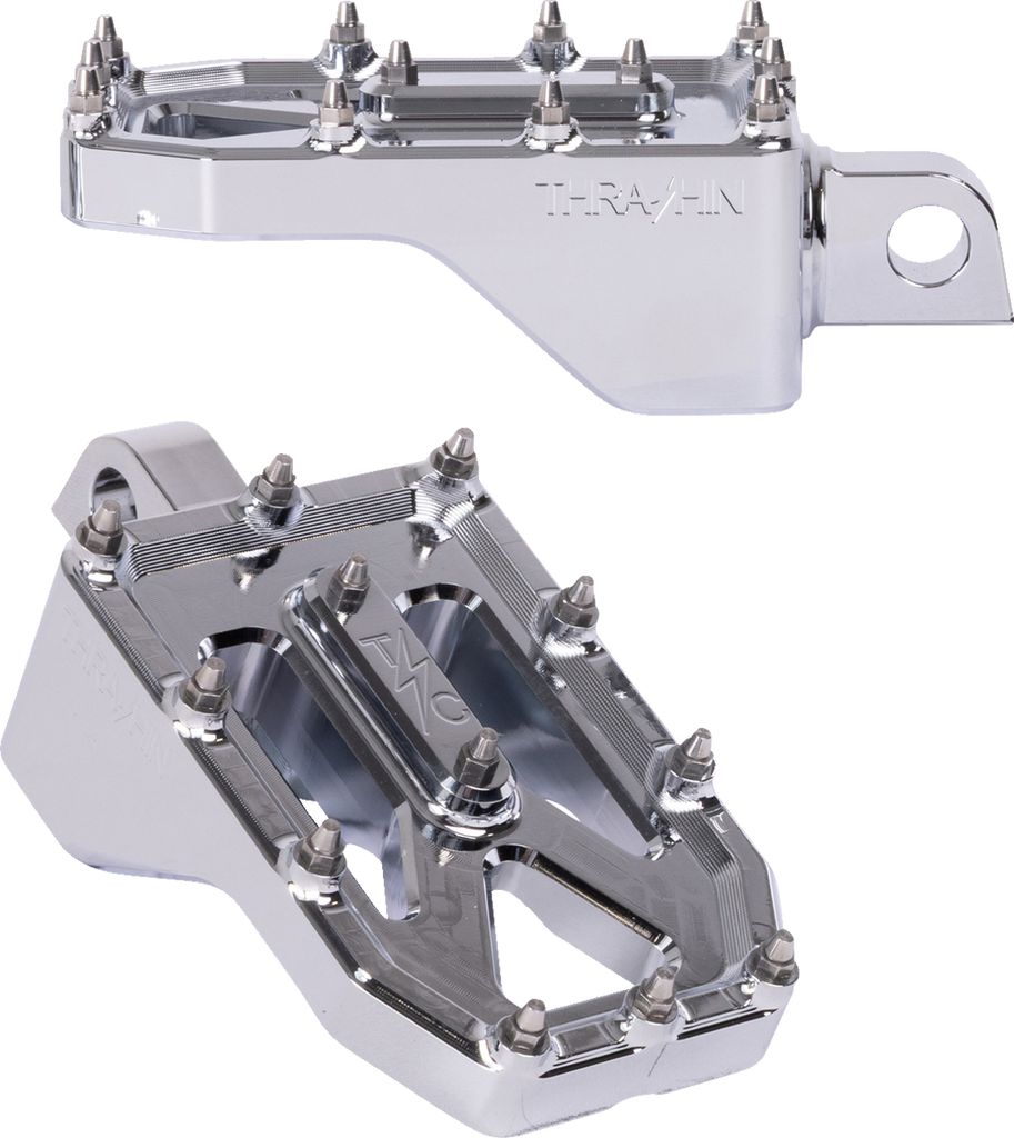THRASHIN SUPPLY CO. Aggressor Rear Foot Pegs Chrome TSC-2022-3-D for Harley Davidson '72-'25