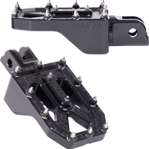 THRASHIN SUPPLY CO. Aggressor Footpegs - Front - Black TSC-2022-1-SF