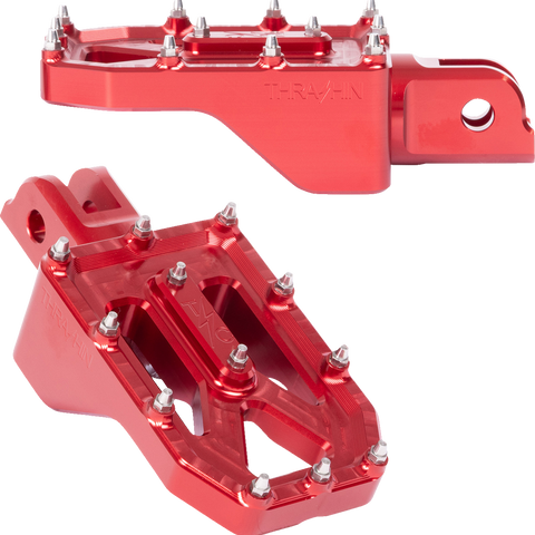 THRASHIN SUPPLY CO. Aggressor Footpegs - Front - Red TSC-2022-2-SF