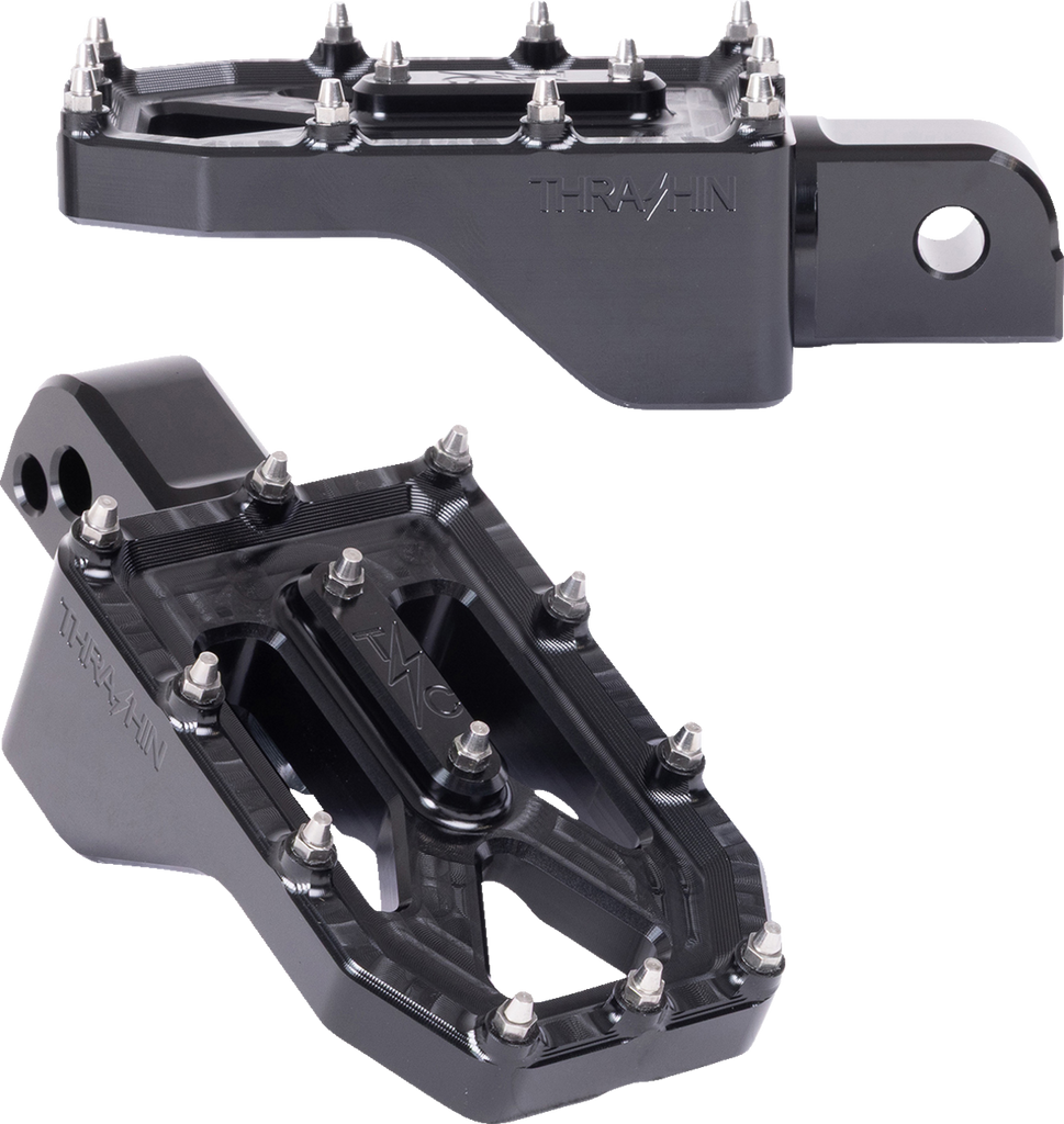THRASHIN SUPPLY CO. Aggressor Rear Foot Pegs for Harley FL/FX '18-'25 - Black TSC-2022-1-SR