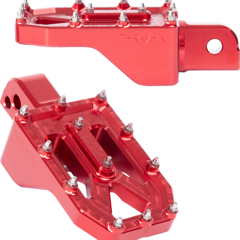 THRASHIN SUPPLY CO. Aggressor Footpegs - Rear - Red TSC-2022-2-SR