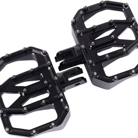 THRASHIN SUPPLY CO. Mini Aggressor Floorboards - Black - Front TSC-2031-1-SF