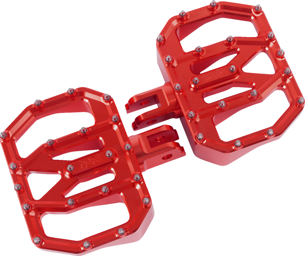 THRASHIN SUPPLY CO. Mini Aggressor Floorboards - Red - Front TSC-2031-2-SF