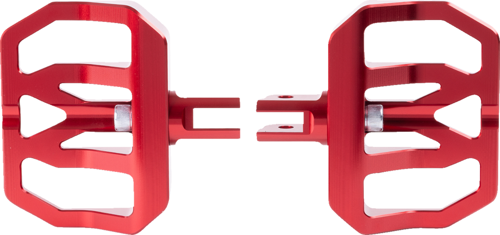 THRASHIN SUPPLY CO. Mini Aggressor Floorboards - Red - Front TSC-2031-2-SF