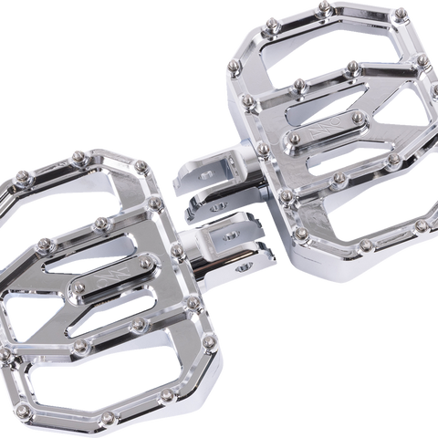 THRASHIN SUPPLY CO. Mini Aggressor Floorboards - Chrome - Front TSC-2031-5-SF
