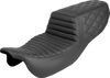 SADDLEMEN Step-Up Seat - Front Tuck-n-Roll/Rear Lattice Stitch - FLRT/FLTRT '15-'25 815-07-176