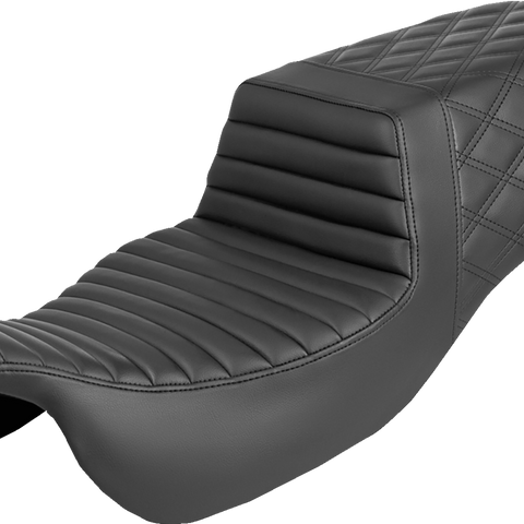 SADDLEMEN Step-Up Seat - Front Tuck-n-Roll/Rear Lattice Stitch - FLRT/FLTRT '15-'25 815-07-176
