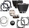S&S CYCLE 136" Cylinder Kit - 4.625" Stroke - Black Granite w/Highlighted Fins - M8 910-0850A