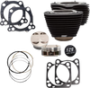 S&S CYCLE 129" Cylinder Kit - 4.375" Stroke - Wrinkle Black w/o Highlighted Fins - M8 910-0844A