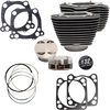 S&S CYCLE 132" Cylinder Kit - 4.500" Stroke - Wrinkle Black w/Highlighted Fins - M8 910-0845A