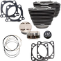 S&S CYCLE 132" Cylinder Kit with 4.500" Stroke - Wrinkle Black with Highlighted Fins - Part Number 910-0845A