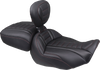 MUSTANG Deluxe Touring Solo Seat with Backrest for FLT/FLH 2023-2025 - Dark Cherry Stitch, Part Number 89401DC