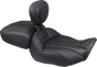MUSTANG Deluxe Touring Solo Seat with Backrest for FLT/FLH 2023-2025 - Dark Cherry Stitch, Part Number 89401DC