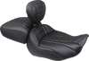 MUSTANG Deluxe Touring Solo Seat with Backrest for Harley FLT/FLH 2023-2025 – Mandarin Orange Stitch Part #89401MO