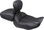 MUSTANG Deluxe Touring Solo Seat with Backrest for Harley FLT/FLH 2023-2025 – Mandarin Orange Stitch Part #89401MO