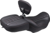 MUSTANG Deluxe Touring Solo Seat with Backrest for FLT/FLH 2023-2025 - Dark Cherry Stitch, Part Number 89401DC