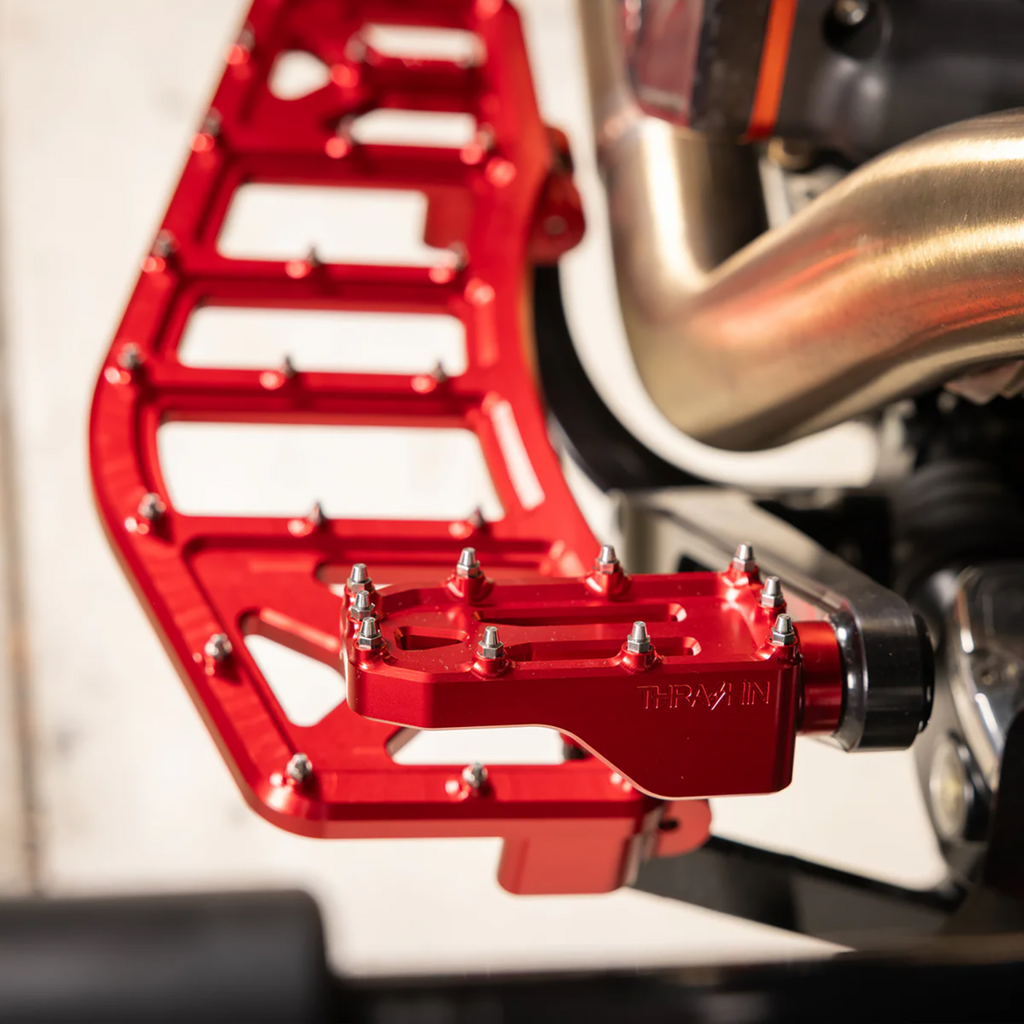 THRASHIN SUPPLY CO. Aggressor Brake Pedal - Red for Touring Models (Part TSC-2221-2)
