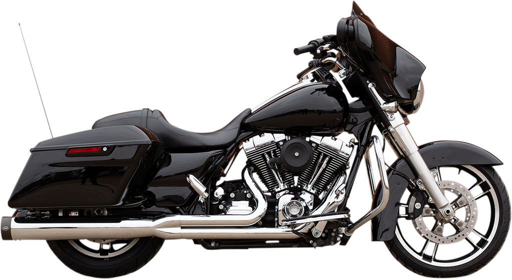 S&S Cycle 2-Into-1 Exhaust System for Harley-Davidson FL Models 1995-2016 - Chrome 550-0776