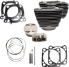 S&S CYCLE Cylinder Kit - 4.375" Stroke - Wrinkle Black w/Highlights - M8 910-0625A