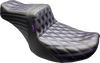 LE PERA Tailwhip Seat for FLT/FLH 2024-2025 - Black with Double Diamond Purple Stitch - Part LV-587DD-P01