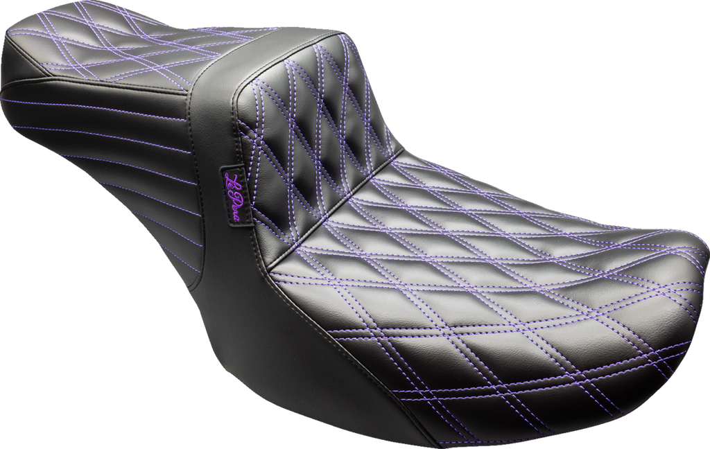 LE PERA Tailwhip Seat for FLT/FLH 2024-2025 - Black with Double Diamond Purple Stitch - Part LV-587DD-P01