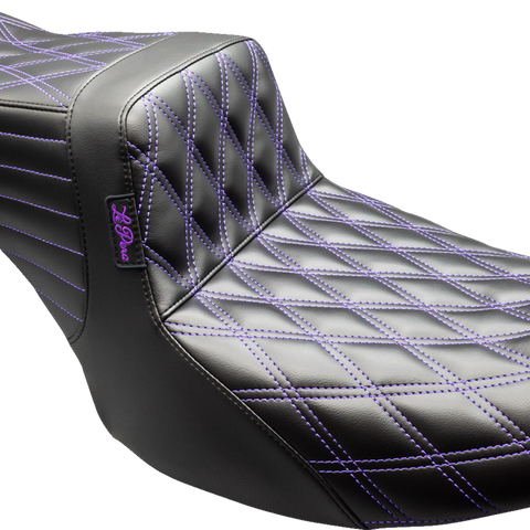 LE PERA Tailwhip Seat for FLT/FLH 2024-2025 - Black with Double Diamond Purple Stitch - Part LV-587DD-P01