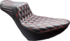 LE PERA Tailwhip Daddy Long Legs Seat for FL/FX 2018-2025 - Black with Red Stitch, Part Number LYR-580DLDD-R01