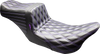 LE PERA Tailwhip Seat - Black Double Diamond with Purple Stitch for Harley FLT/FLH 2008-2023 | Part LK-587DD-P01