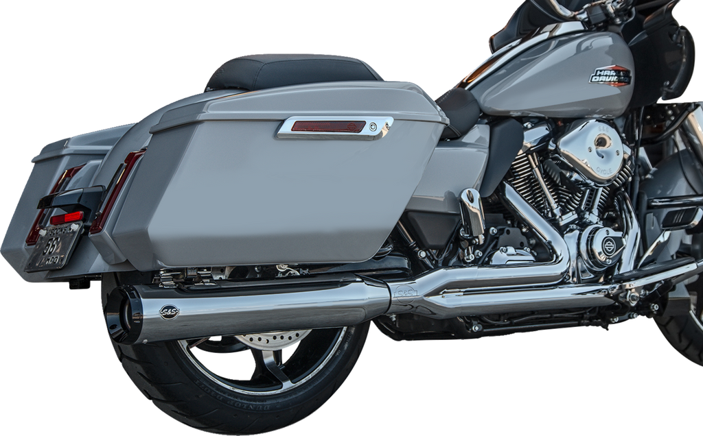 S&S Cycle 2-Into-1 GNX Exhaust System for Touring Bikes, Chrome - Part 550-1168