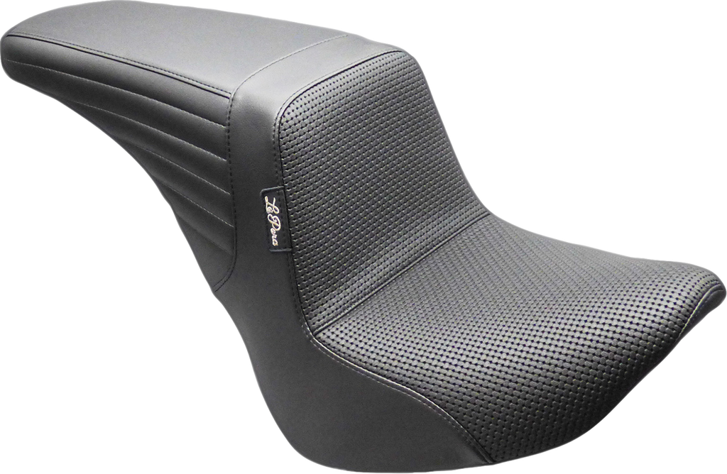 LE PERA Kickflip Up Front Seat - Basketweave Black for Harley FL/FX 2018-2025 (Part LYU-590BW)