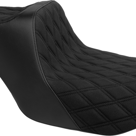 SLYFOX High Noon Seat - Double Diamond - Black Logo - Black Stitch - FLH/FLT '23-'25 4704C-SlyFox